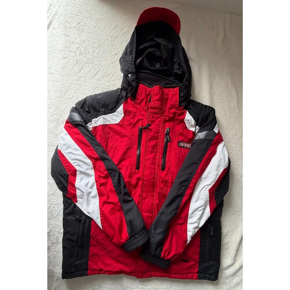 Spyder XT Men’s XL Ski Jacket Convertible Vest Red Black White Insulated Coat